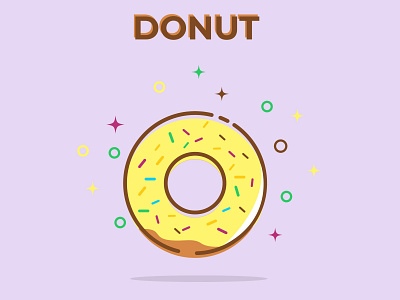 delicious colorful donut illustration adobe illustrator cartoon design donut doodle food illustration vector