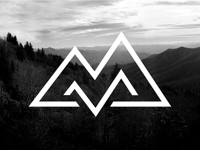 M appalachian forest hill logo m monogram mountain pisgah smoky tree