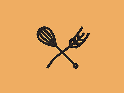 Whisk and Wheat grain icon mix x