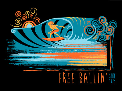 free ballin' illustrator surf waves