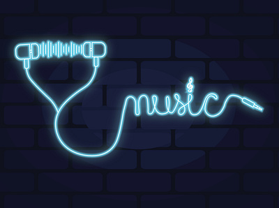 Music design illustration typography