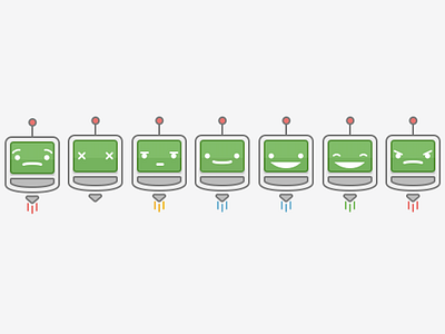 The Many Faces of Thinkbot identity illustrator