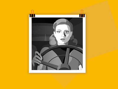 woman driving adobe illustrator driving illustration monochrome vector woman