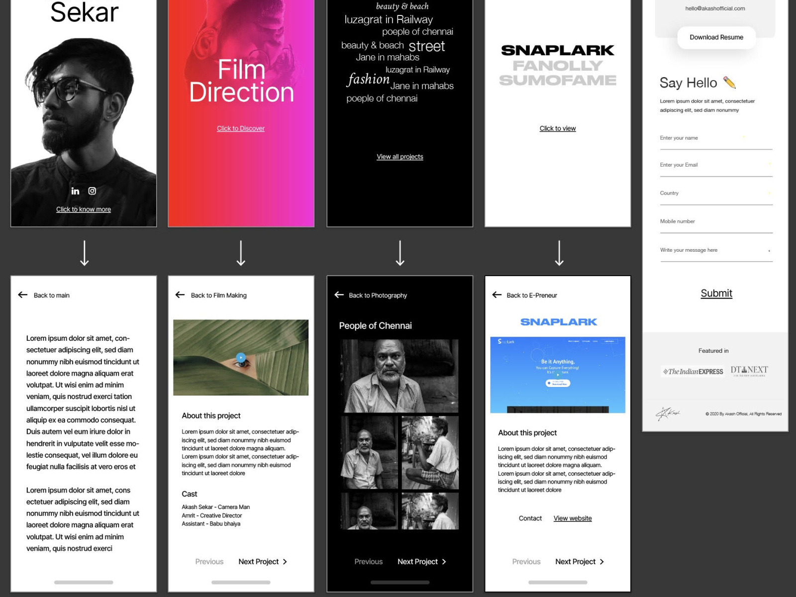 UI UX design for Cinematographer and photographer Portfolio Site by ...