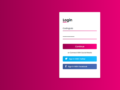 Animated Login Form using HTML & CSS