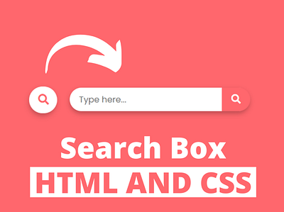 Search Box using HTML CSS css search bar css search box html css search bar search bar design search box search box design