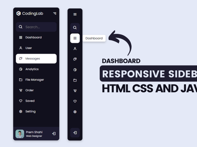 Sidebar Menu Side Navigation Bar [Free] by codinglabweb on Dribbble
