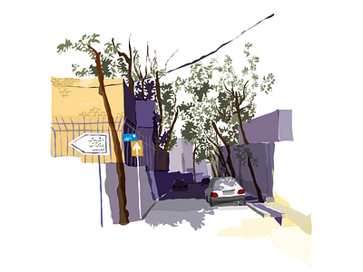 Old city of Tehran Illustration - 8