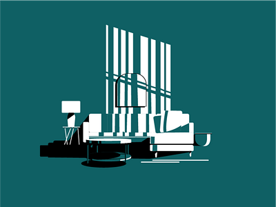 Turquoise room design illustration vector