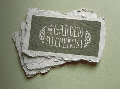 The Garden Alchemist Business Cards business card design folkart fraktur garden graphid design hand drawn illustration logo