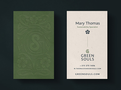Green Souls Business Card brand identity business card environmental graphid design logo sustainable zero waste