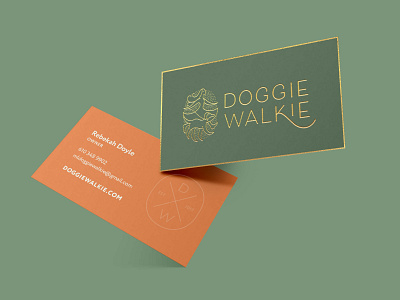 Doggie Walkie Business Card brand identity branding business card dog walker graphid design logo