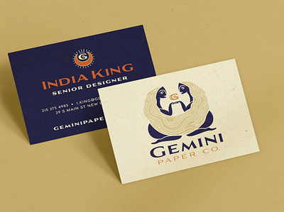 Gemini Paper Co Business Card brand identity branding business card graphid design logo