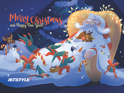 Christmas Postcard christmas illustration