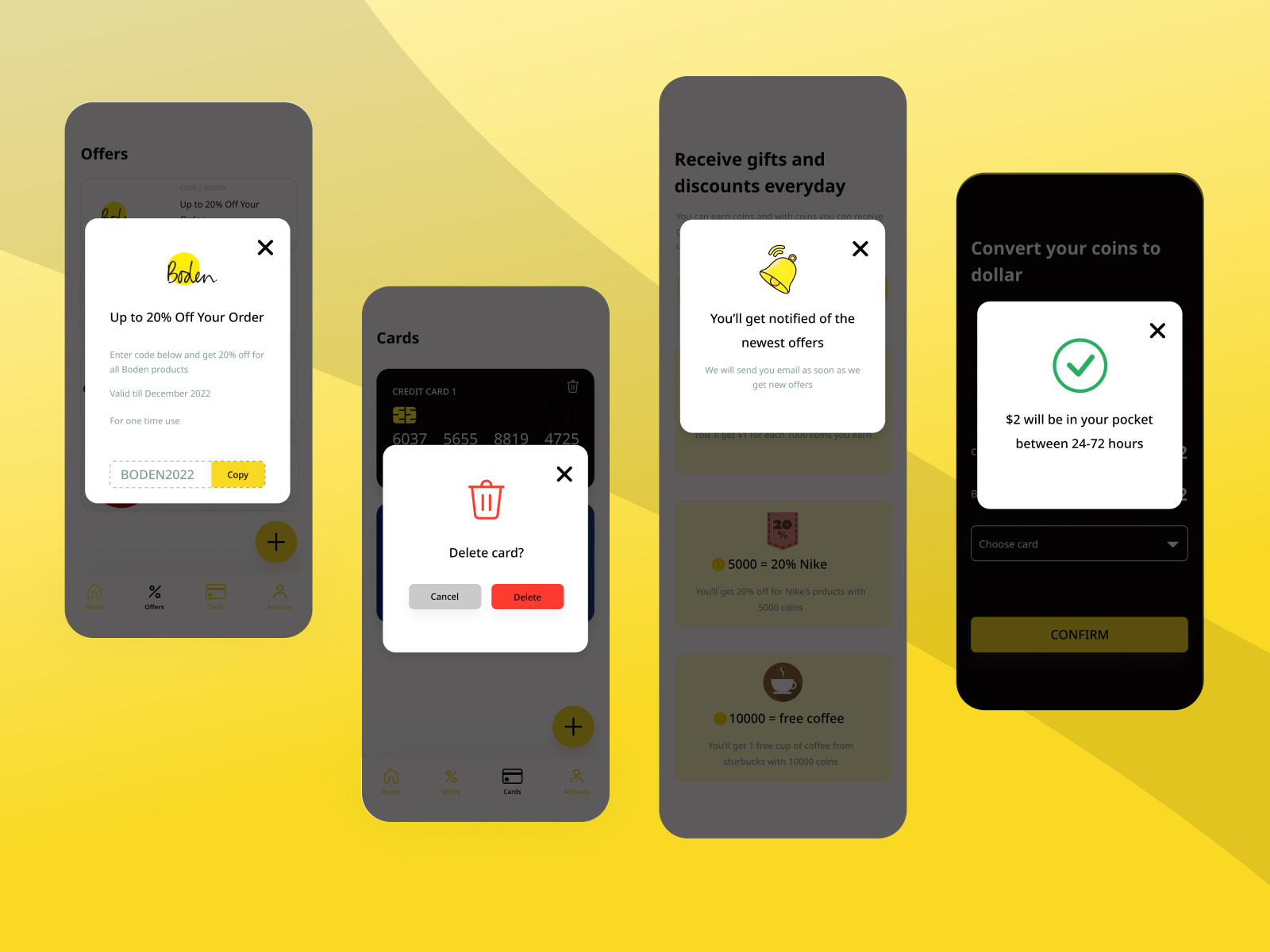 Modal design in mobile application by yasaman shokri on Dribbble