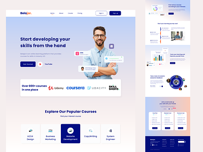 Belajar - Online Course Website course figma landingpage onlinecourse ui ux web webdesign website