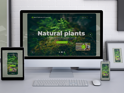 Natural Plants Landing Page adobe xd design elegant landing design landing page landing page design minimal mockups plant illustration plants template builder template design ui ui ux ux