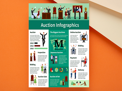 Auction Infographics adobe illustrator adobe photoshop auction infographic infographic design infographics