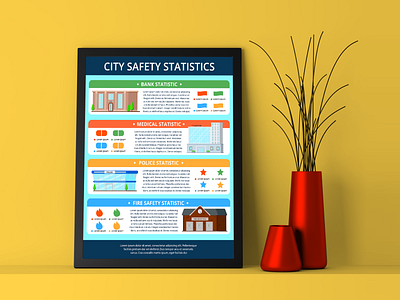 City Safety Statistics Infographic adobe photoshop city rules city safety illustration infographic infographic design minimal statistics