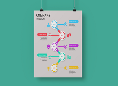 Company Milestones Steps adobe illustrator adobe photoshop branding company milestones design graphic design icons illustration infographic design minimal timeline infogra[phic timeline steps typography