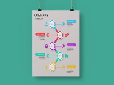 Company Milestones Steps adobe illustrator adobe photoshop branding company milestones design graphic design icons illustration infographic design minimal timeline infogra[phic timeline steps typography