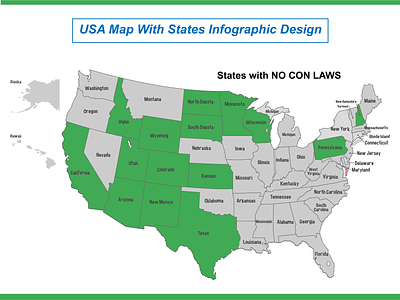 USA Map Design Concept With States