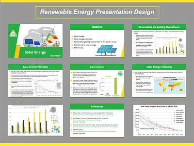 Renewable Energy Presentation Design adobe illustrator adobe photoshop branding design graphic design illustration infographic infographic design minimal presentation presentation design renewable energy solar energy presentation solar illustrations