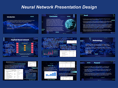 Neural Networks Presentation Design adobe illustrator adobe photoshop bar graphs charts design graphic design graphs illustration infographic infographic design lines graphs modern presentation neural networks presentation presentation design