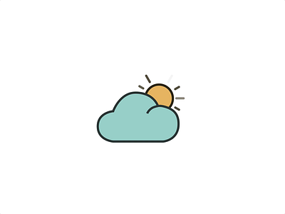 Partly cloudy animation css gif icon set svg vector
