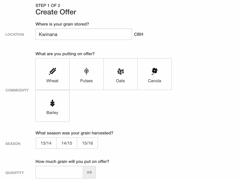 Form design selection