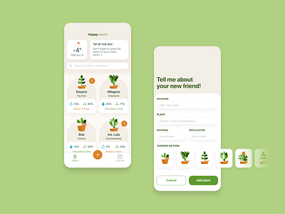 Happy Plant App - Concept app design application figma firstshot plant app plants ui ux ui design