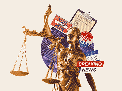 Threads of Texas: Civic Pragmatists civic engagement editorial illustration justice petition texas voting