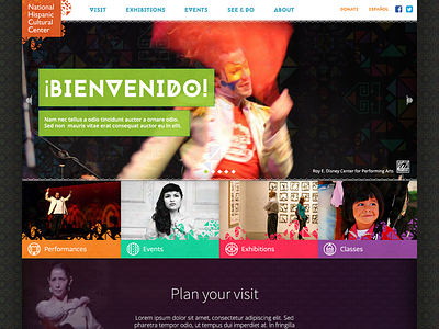National Hispanic Cultural Center Landing Page alhambra geometric home page oaxaca patterns spanish