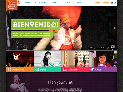 National Hispanic Cultural Center Landing Page