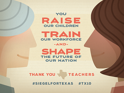 Thank You Texas Teachers - Mike Siegel minimalist national teacher day politics teacher texas