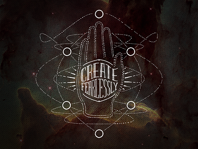 Create Fearlessly (The Hand) abhaya mudra fearless hand mystical stippling typography