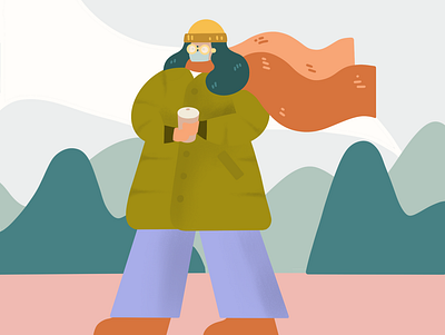 A COVID Winter Walk canada coffee cold cool breeze covid19 cozy foggy glasses illustration morning walks outdoors vancouver warm winter