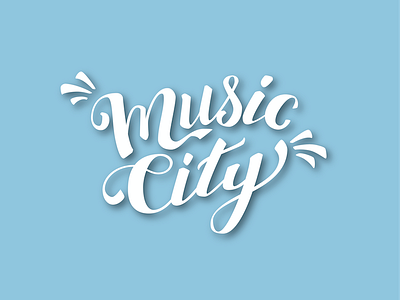 Music City calligraphy city design lettering music title