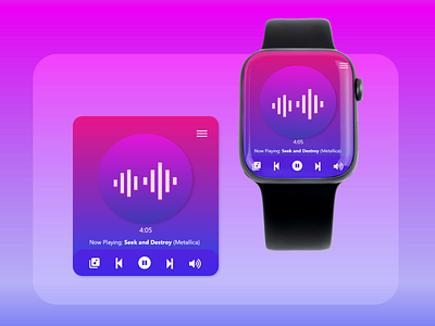 Daily UI #9 - Music Player app design smartwatch ui