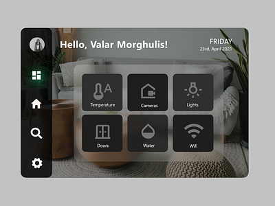 Daily UI #21 'Home Monitoring Dashboard' design ui