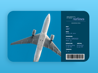 Daily UI #24 "Boarding Pass" design minimal ui