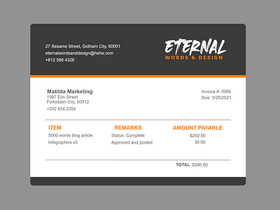 Daily UI #46 Invoice