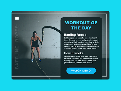 Daily UI #62 "Workout of the Day" adobe xd design minimal ui web