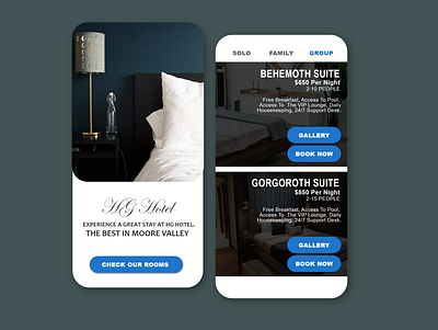 Daily UI #67 "Hotel Booking" adobe xd app design minimal ui web