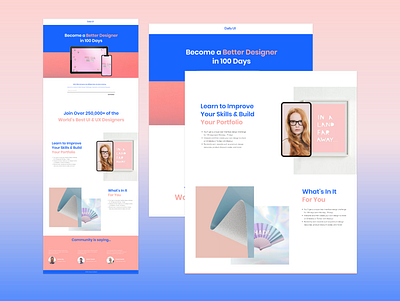 Daily UI #100 "Redesign Daily UI Landing Page" adobe xd branding dailyui design minimal ui