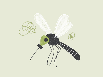 Mosquito air illustration mask mosquito simple spot illustration texture vector