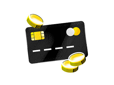 Rewards coins credit card flat illustration illustrator rewards simple texture vector