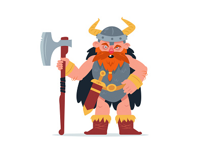 Viking axe cartoon character children illustration illustration scandinavian strong vector viking vikings warrior