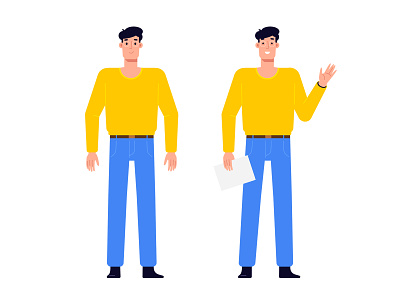 Male character animation app cartoon character character design flat illustration illustrator man simple vector