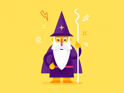 Wizard character flat gandalf magic noise simple vector wizard